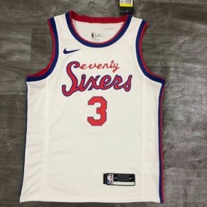 Maillot Homme Allen Iverson White Finished Swingman Player Jersey – Retro Classics Edition