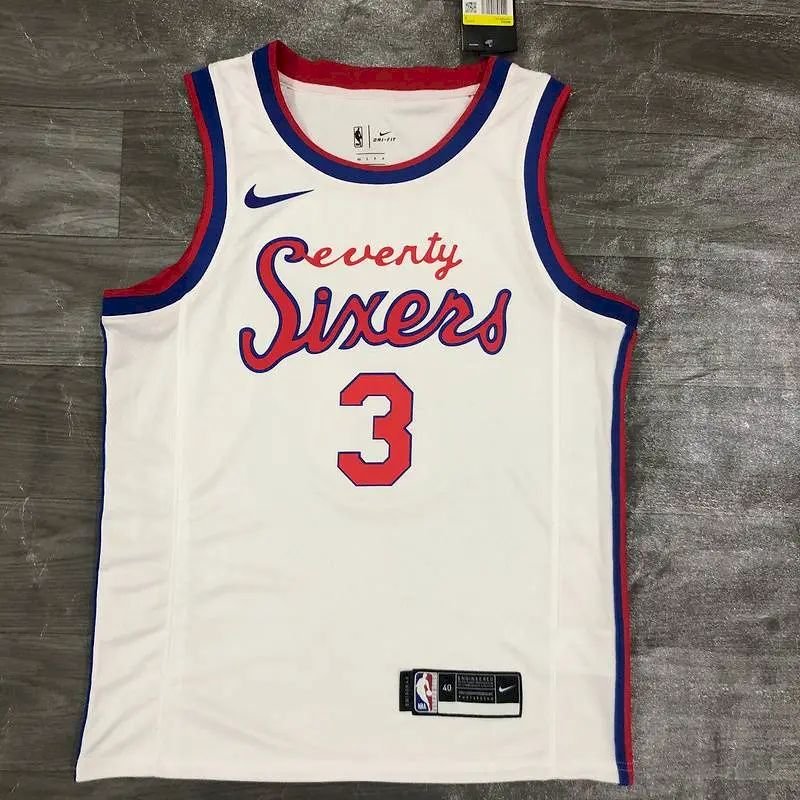 Maillot Homme Allen Iverson White Finished Swingman Player Jersey – Retro Classics Edition