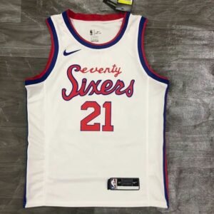 Maillot Homme Joel Embiid White Finished Swingman Player Jersey – Retro Classics Edition