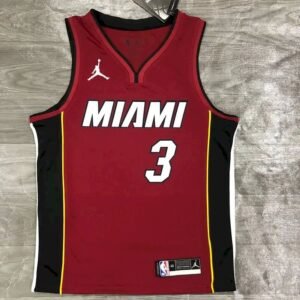 Maillot Homme Dwyane Wade Red 2020-21 Swingman Player Jersey – Statement Edition