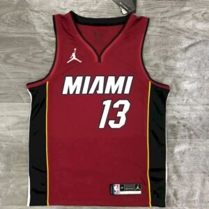 Maillot Homme Bam Adebayo Red 2020-21 Swingman Player Jersey – Statement Edition