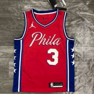 Maillot Homme Allen Iverson Red 2020-21 Swingman Player Jersey – Statement Edition