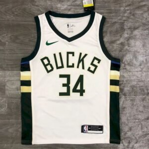 Maillot Homme Giannis Antetokounmpo White 2020-21 Swingman Player Jersey – Association Edition