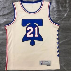 Maillot Homme Joel Embiid Cream 2020-21 Swingman Player Jersey – Earned Edition