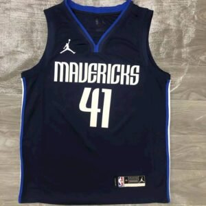 Maillot Homme Dirk Nowitzki Navy 2020-21 Swingman Player Jersey – Statement Edition