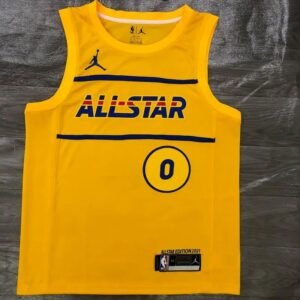 Maillot Homme Damian Lillard All-Star 2021 Yellow Swingman Player Jersey