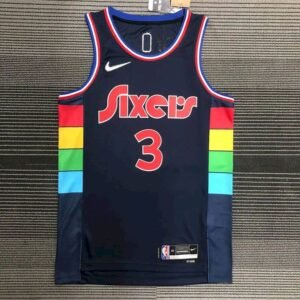 Maillot Homme Allen Iverson Black Team Jersey – 75th Anniversary City Edition