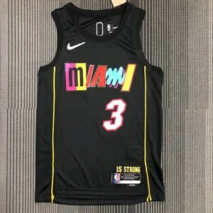 Maillot Homme Dwyane Wade Black Team Jersey – 75th Anniversary City Edition