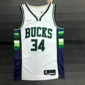 Maillot Homme Giannis Antetokounmpo White Team Jersey – 75th Anniversary City Edition