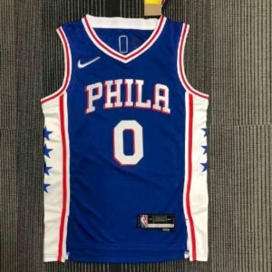 Maillot Homme Tyrese Maxey Blue Team Jersey – 75th Anniversary Edition