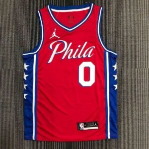 Maillot Homme Tyrese Maxey Red Team Jersey – Statement Edition