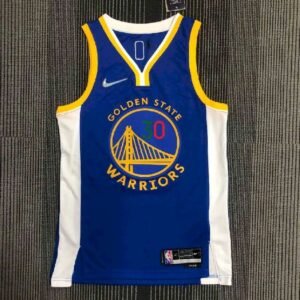 Maillot Homme Stephen Curry Blue Team Jersey – 75th Anniversary Edition