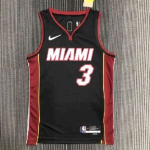 Maillot Homme Dwyane Wade Black Team Jersey – 75th Anniversary Edition