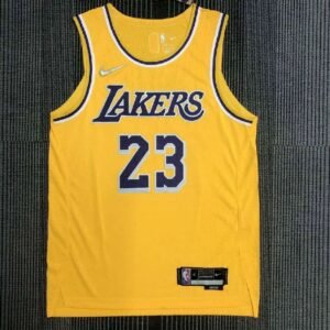 Maillot Homme LeBron James Yellow Team Jersey – Authentic Edition