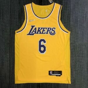 Maillot Homme LeBron James Yellow Team Jersey – Authentic Edition