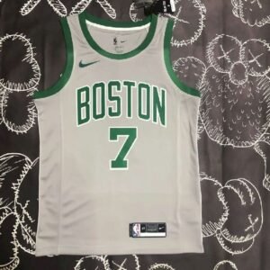Maillot Homme Jaylen Brown Gray Team Jersey