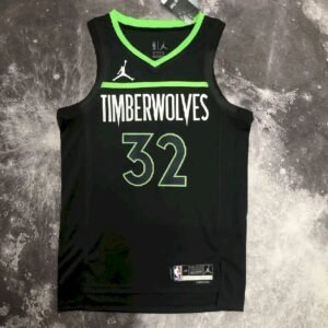Maillot Homme Karl-Anthony Towns Black Team Jersey – Statement Edition