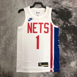 Maillot Homme Mikal Bridges White Retro Team