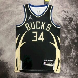 Maillot Homme Giannis Antetokounmpo Black Team Jersey – Statement Edition