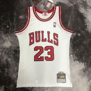 Maillot Homme M&N 1998 Michael Jordan White Retro