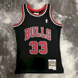 Maillot Homme M&N 1998 Scottie Pippen Black Retro Jersey