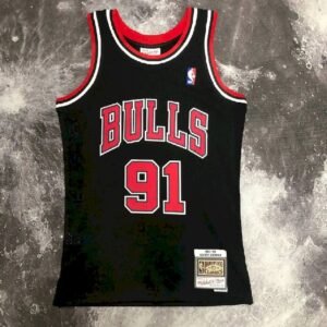 Maillot Homme M&N 1998 Dennis Rodman Black Retro