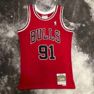 Maillot Homme M&N 1998 Dennis Rodman Red Retro