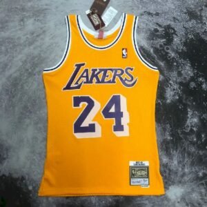 Maillot Homme M&N 07/08 Kobe Bryant Yellow Retro Jersey