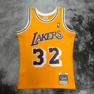Maillot Homme M&N 84/85 Earvin Johnson Yellow Retro Jersey