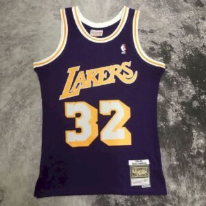 Maillot Homme M&N 84/85 Earvin Johnson Purple Retro