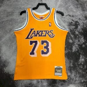 Maillot Homme M&N 98/99 Dennis Rodman Yellow Retro