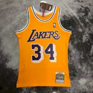 Maillot Homme M&N 96/97 Shaquille O’Neal Yellow Retro Jersey