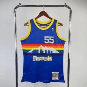 Maillot Homme M&N 1991/1992 Dikembe Mutombo Blue Retro Jersey