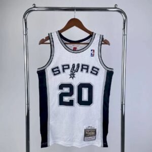 Maillot Homme M&N 2002/03 Manu Gin??bili White Retro