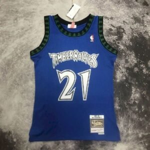 Maillot Homme M&N 2003/04 Kevin Garnett Blue Retro Jersey