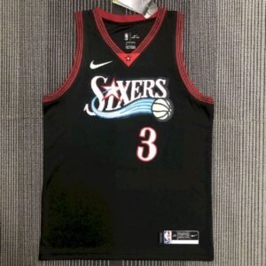 Maillot Homme Allen Iverson Black Retro Team