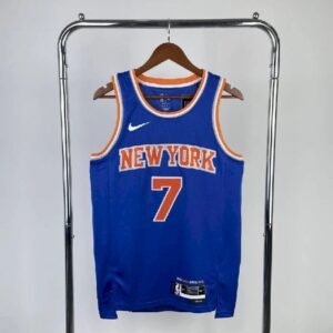 Maillot Homme Carmelo Anthony Away Blue Team Jersey