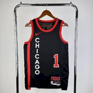 Maillot Homme 2024 Derrick Rose Black Team Jersey – City Edition