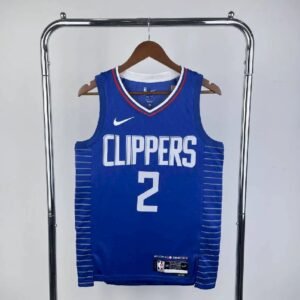 Maillot Homme 2023 Kawhi Leonard Blue Away Team Jersey