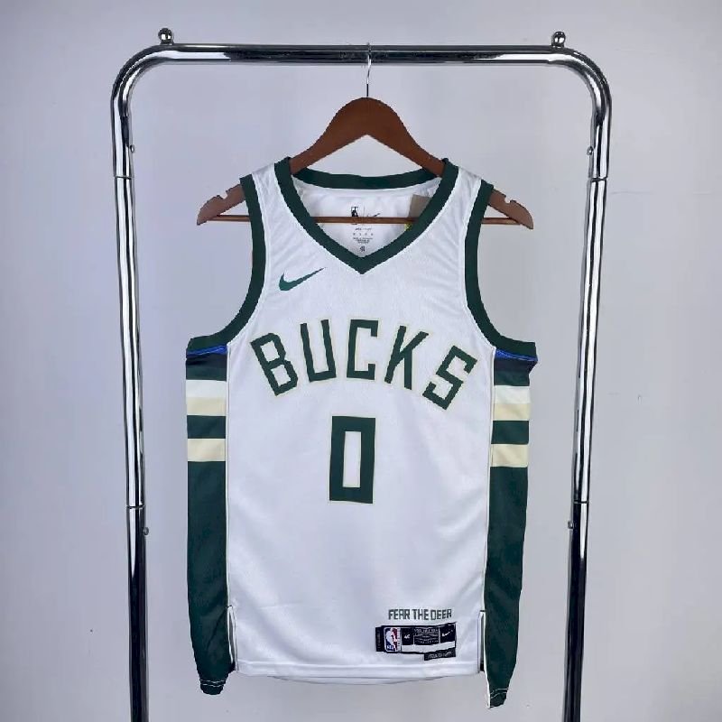 Maillot Homme 2023 Damian Lillard White Home Team Jersey