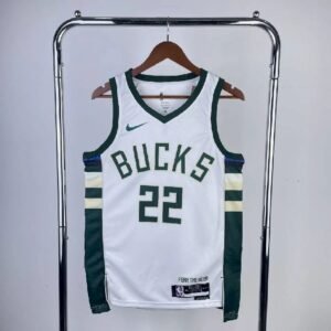 Maillot Homme 2023 Khris Middleton White Home Team Jersey