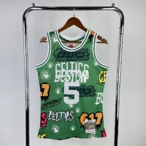 Maillot Homme M&N 2007/08 Kevin Garnett Green Retro Jersey