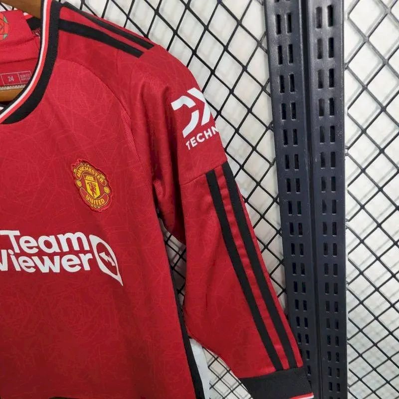 Kit Enfant Manchester United 2023/24 Domicile Manches Longues Kit – Image 3