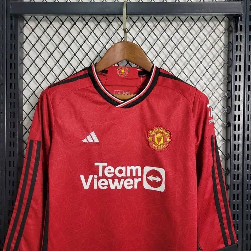Kit Enfant Manchester United 2023/24 Domicile Manches Longues Kit – Image 2