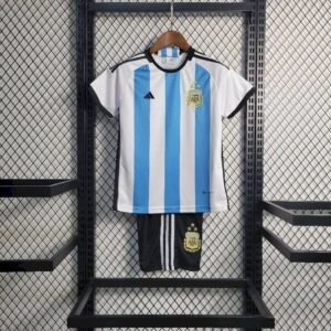 Kit Enfant Argentine 2022 Word Cup Domicile 3-Stars Kit