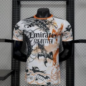 Maillot Homme Real Madrid 2025/26 Black and white dragon version Version Joueur