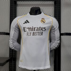 Maillot Homme Real Madrid 2025/26 Domicile Manches Longues Version Joueur