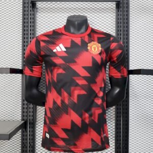 Maillot Homme Manchester United 2025/26 Pré-Match red and black Version Joueur