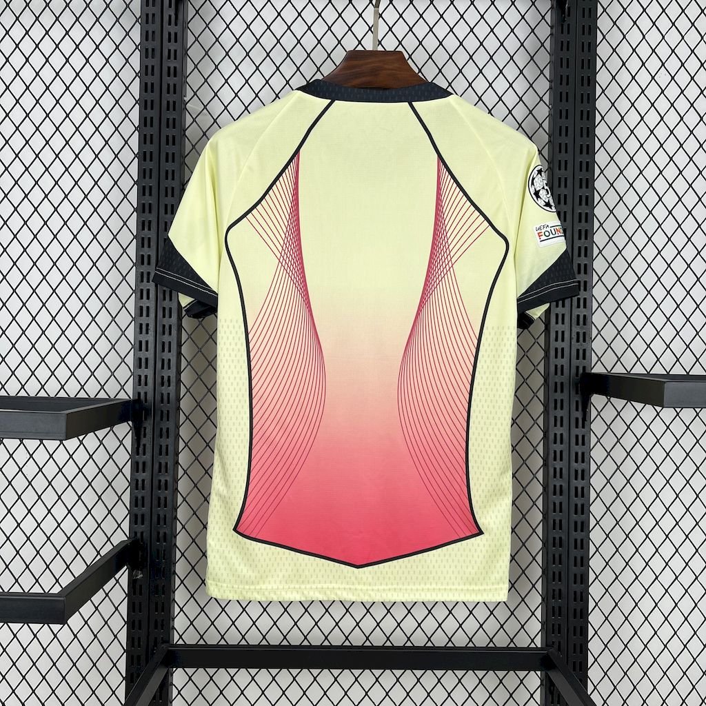 Maillot Homme Barcelona 2025/26 yellow pink (With Champions League) – Image 2