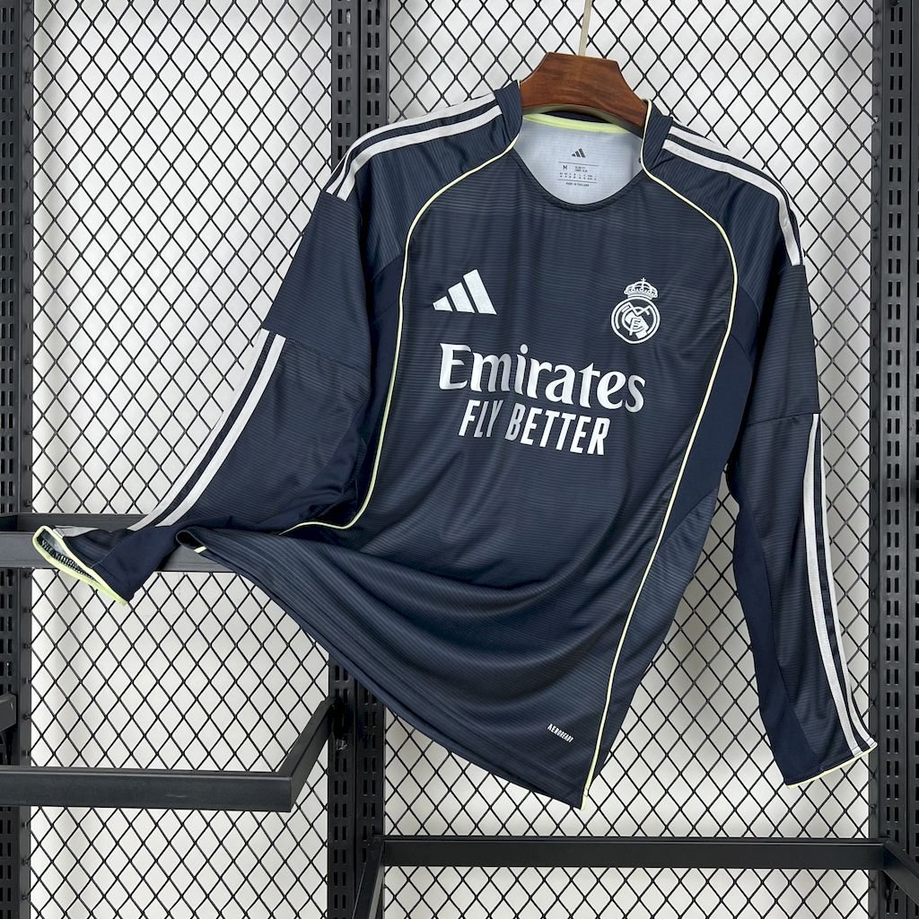 Maillot Homme Real Madrid 2025/26 Extérieur Manches Longues